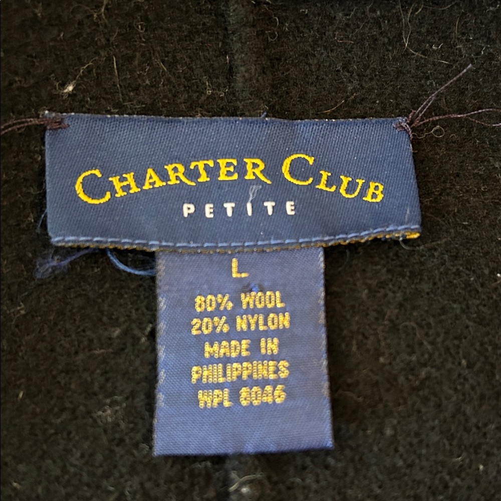 Charter Club Sz L Plaid Wool Blend Women's Zip Front Jacket GUC - Picture 5 of 5